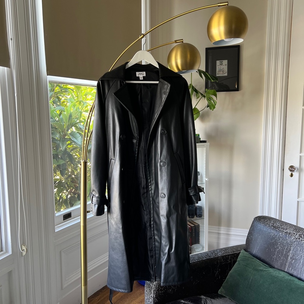 Leather trench coat